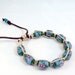Recycled Glass Bracelet - Adjustable, Light Blue, Olive Green, Natural Hemp, Brown Leather