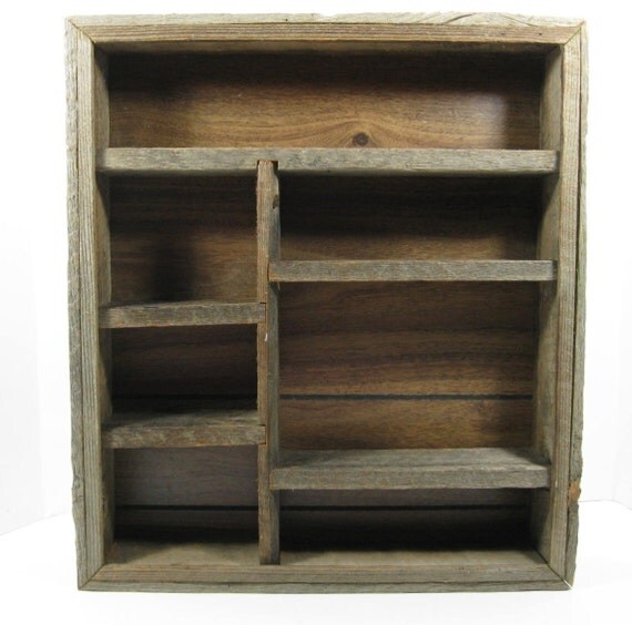 Barnwood Wall Shelf Rustic Shadow Box Knick Knack