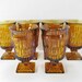 Amber Indiana Glass ... Footed Goblet ... Mt Vernon Pattern ... Set of 6