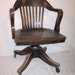 Bankers Chair Vintage Heavy Wood from 1930 or 40s Office Desk