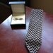 Navy and Tan Patterned Knit Mens Necktie - Standard Width