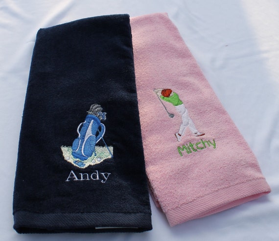Custom Embroidered Golf Towel Golf towel ladies personalized golfer lady gift towels gifts stripe skirt
