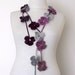 Multicolor Flower Lariat, Scarf, Necklace Hand Crochet-Ready For Shipping