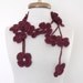 SALE...SALE...Burgundy Flower Lariat, Scarf, Necklace Hand Crochet-Ready For Shipping-Black Friday and Cyber Monday- Christmas gift