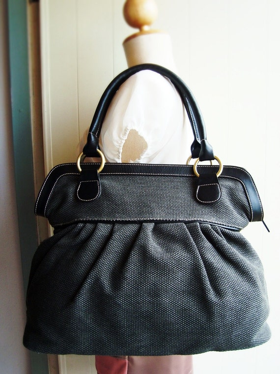 Items similar to Black Sackcloth Color Handbag on Etsy