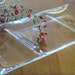 3 part Etched Glass Relish Tray Serving Dish or Jewelry Bathroom Bedroom Tray