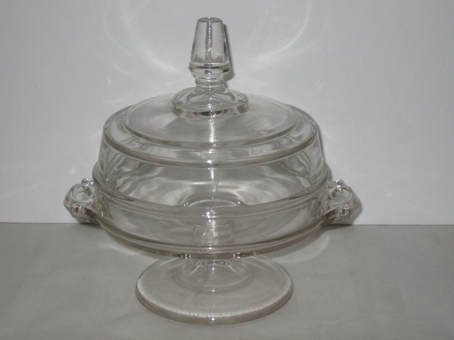 EAPG Glass Covered Butter Dish Byrce Higbee Pattern Glass
