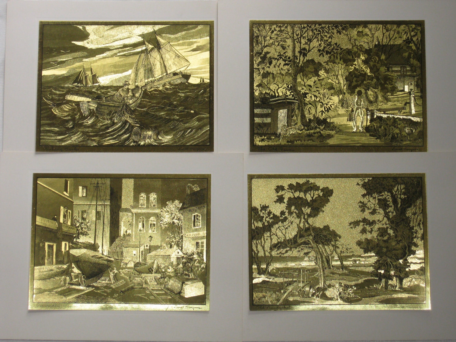 Vintage Gold Etch Prints Lionel Barrymore Gallery of Art