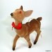 Vintage Christmas Brown Flocked Deer Ornament (677-11)