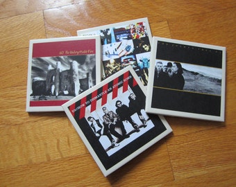 Green Day Rock and Roll Record Cover Art Tile Drink Coasters