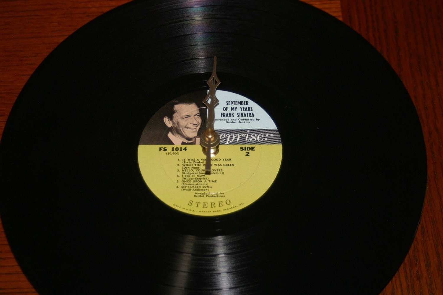 Frank Sinatra Genuine Vintage 33 rpm LP Record Clock