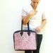 Fordite Laptop Bag Messenger - Leather and Faux Chenille