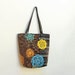 Live, Laugh, Love Tote Bag - Upholstery Fabric, Leather and Vintage Doily