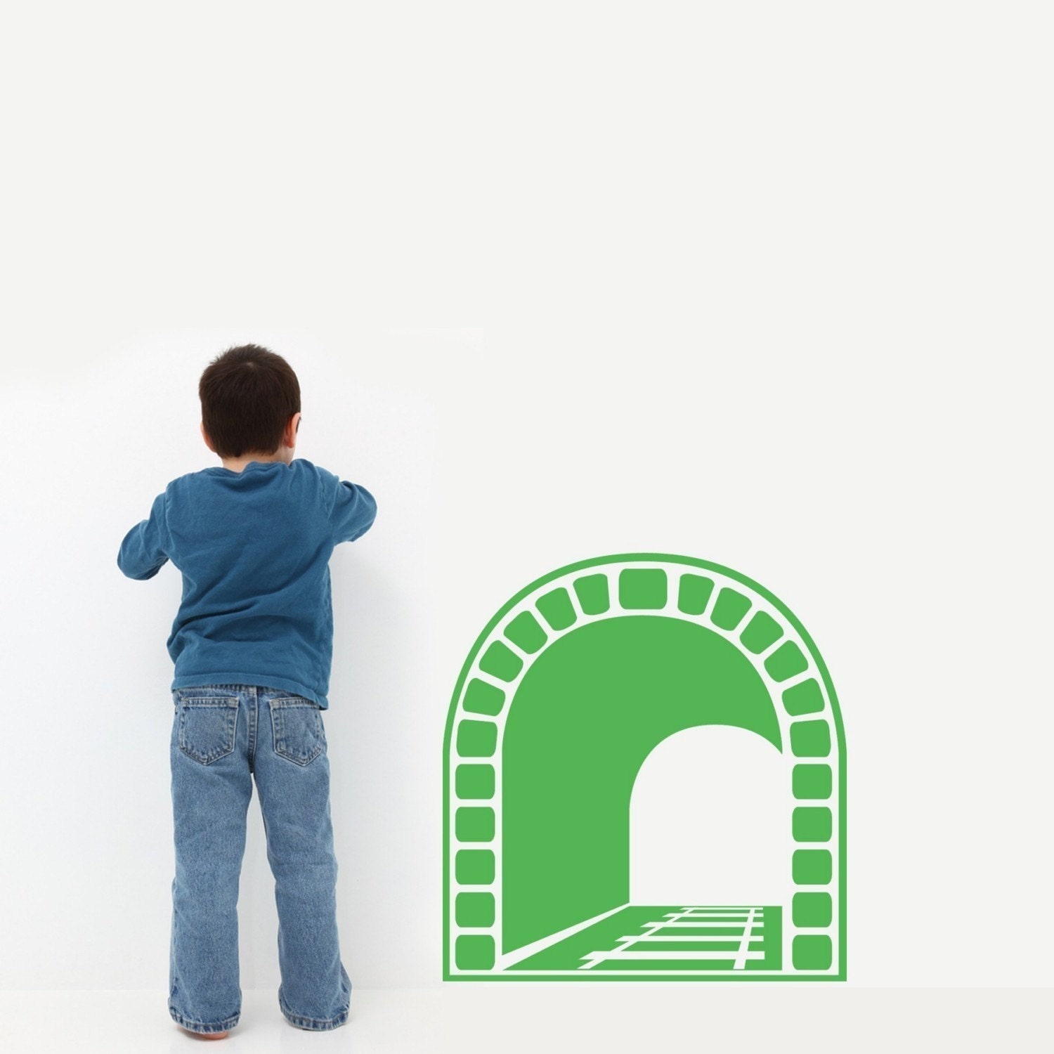 Train Tunnel Vinyl Wall Graphic Illusion Original Designs by