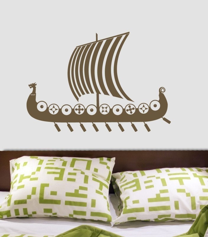 Viking Dragon Ship Drekkar Vinyl Wall Decal Sticker Graphic