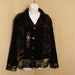 Black Velvet Luxe Asian Vintage 80s Embroidered Jacket Top L XL