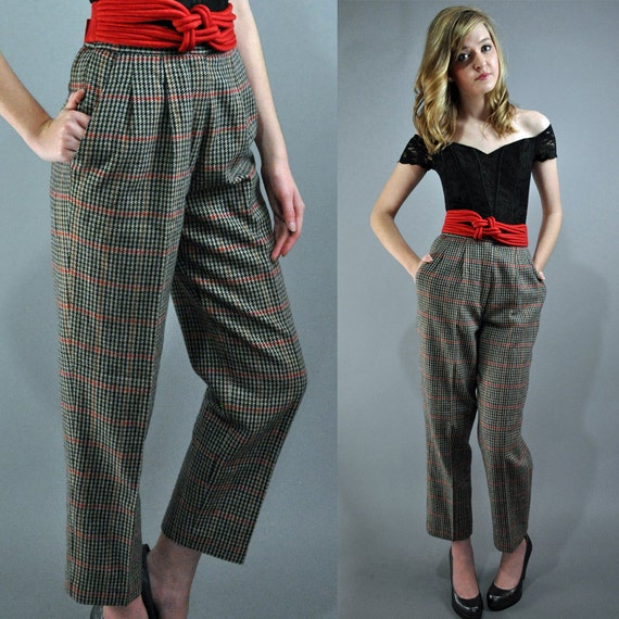 Items similar to vintage 80s High Waisted Pants / Womens High Waist ...