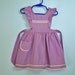 40s little GIRLS PINAFORE dress w/ ruffle butterfly sleeves Toddler sun dress w/ full skirt & rick rack trims SIZE 2T 3T
