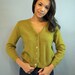 50s cardigan sweater / cropped WOOL SWEATER w/ 3/4 length sleeves xs/s extra small / small