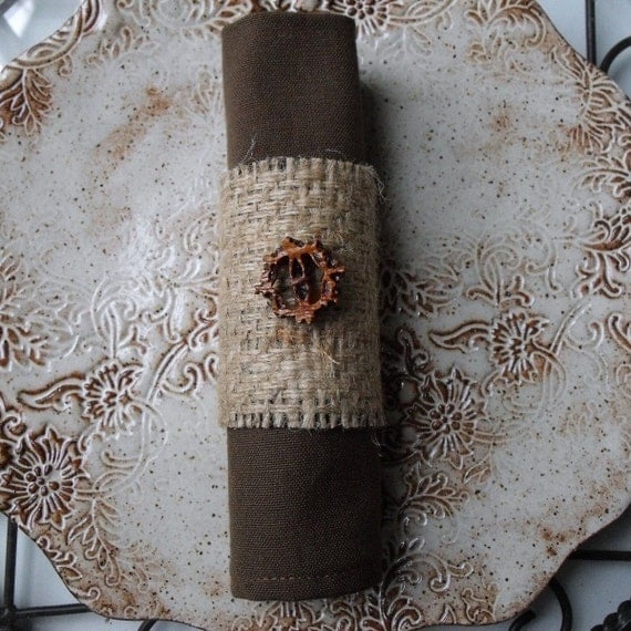 Napkin Rings Upcycled Burlap Napkin Rings with EcoFriendly