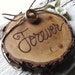 Ring Bearer Wood Slice - Alternative and Eco-Friendly Wood Burned Ohio Cherry Wood - Rustic Eco-Chic for Outdoor Cottage or Woodland Wedding