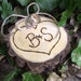 Personalized Ring Bearer Wood Slice - Eco-Friendly Wood Burned Persimmon Wood - Rustic Eco-Chic for Outdoor Cottage or Woodland Wedding
