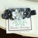 Grey Skies Dainty Grey Triple Flower Headband on Soft Stretch Nylon Ribbon with Swarvoski crystal centers