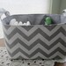 Diaper Caddy Organizer Ash Gray Chevron Zig Zag Storage basket