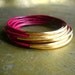 Sao Paulo Magenta Leather and Gold Bangles