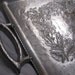 Vintage Serving Tray circa 60s Large Hammered or Forged Alluminum Floral Pattern