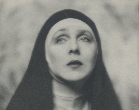 Lady Diana Cooper Dressed as Nun in Wimple, Art Deco, Vintage Monochrome Portrait, - il_570xN.361240512