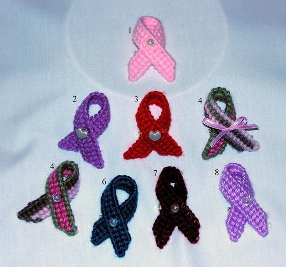 Awareness Ribbon Pins PLASTIC CANVAS