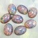 Vintage Glass Cabochon 8 pcs 14x10 mm Pink fire Opal Stones S-16 LOT A
