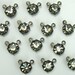 4 pcs Swarovski crystal rhinestones grey 2 ring settings