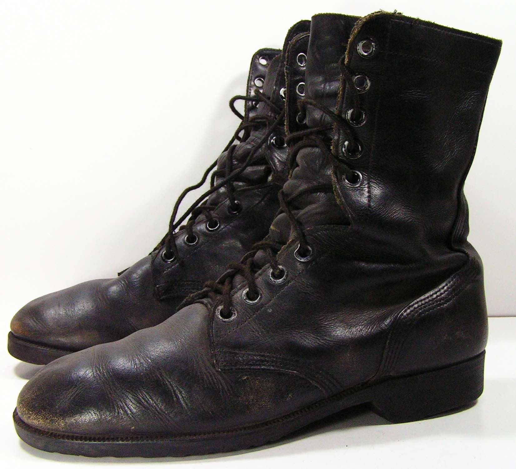 vintage grunge combat boots mens 11 D black leather work