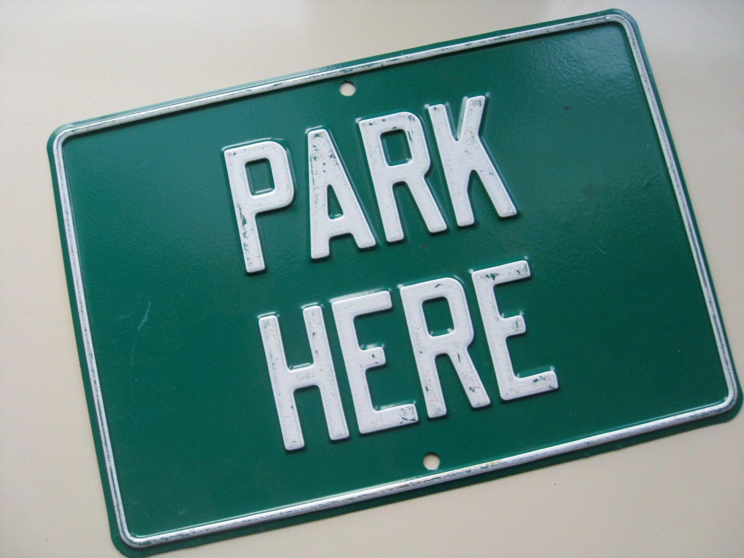 Vintage Metal Sign. Park Here. by funretro on Etsy