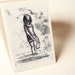 Illustration art card - OOAK- black ink -Wading-