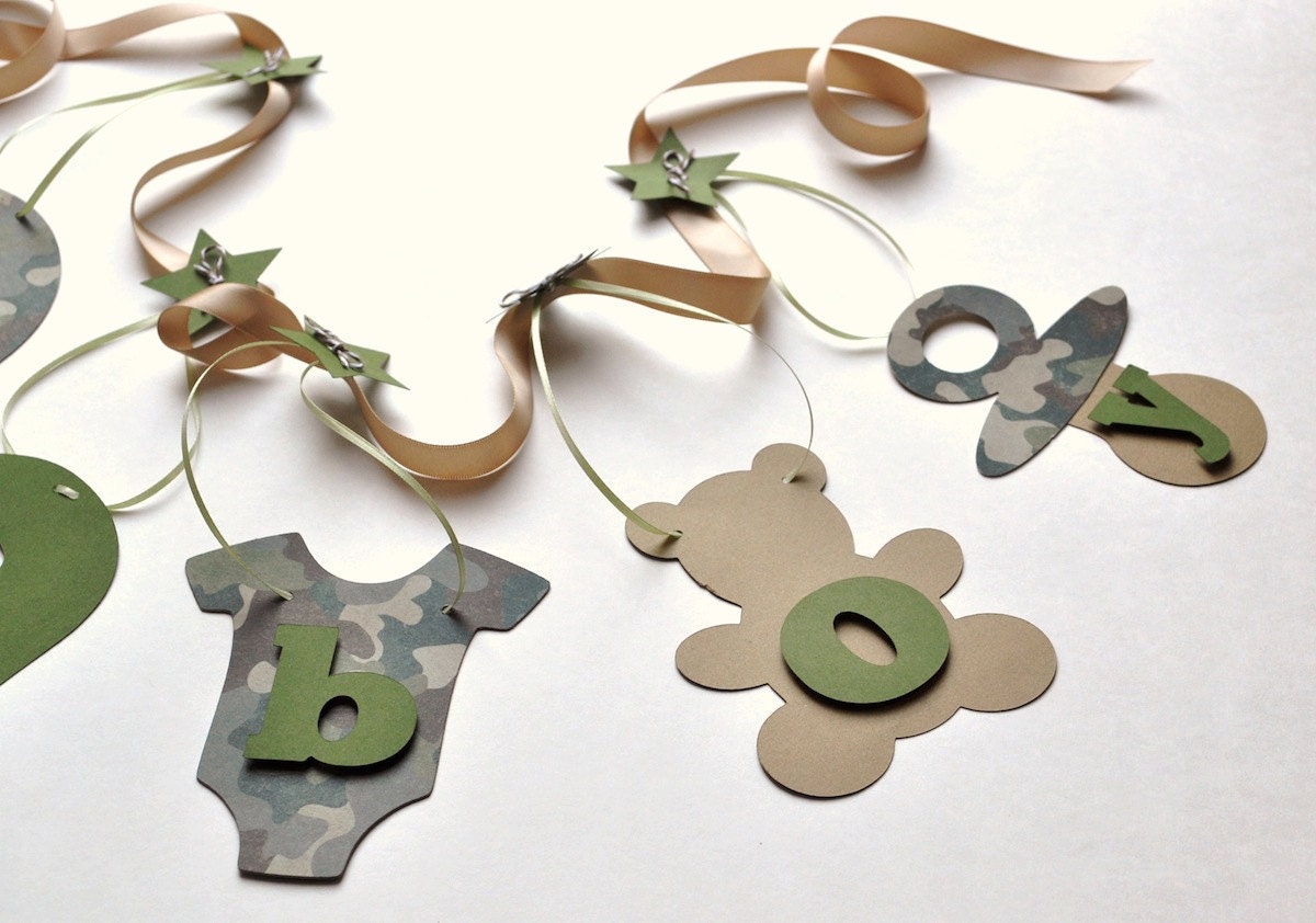 Camo baby shower decorations It's a boy banner by