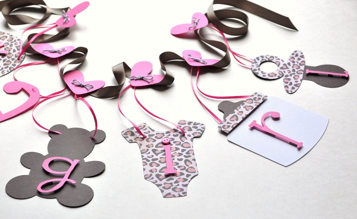 Leopard baby shower decorations cheetah pink and grey it's