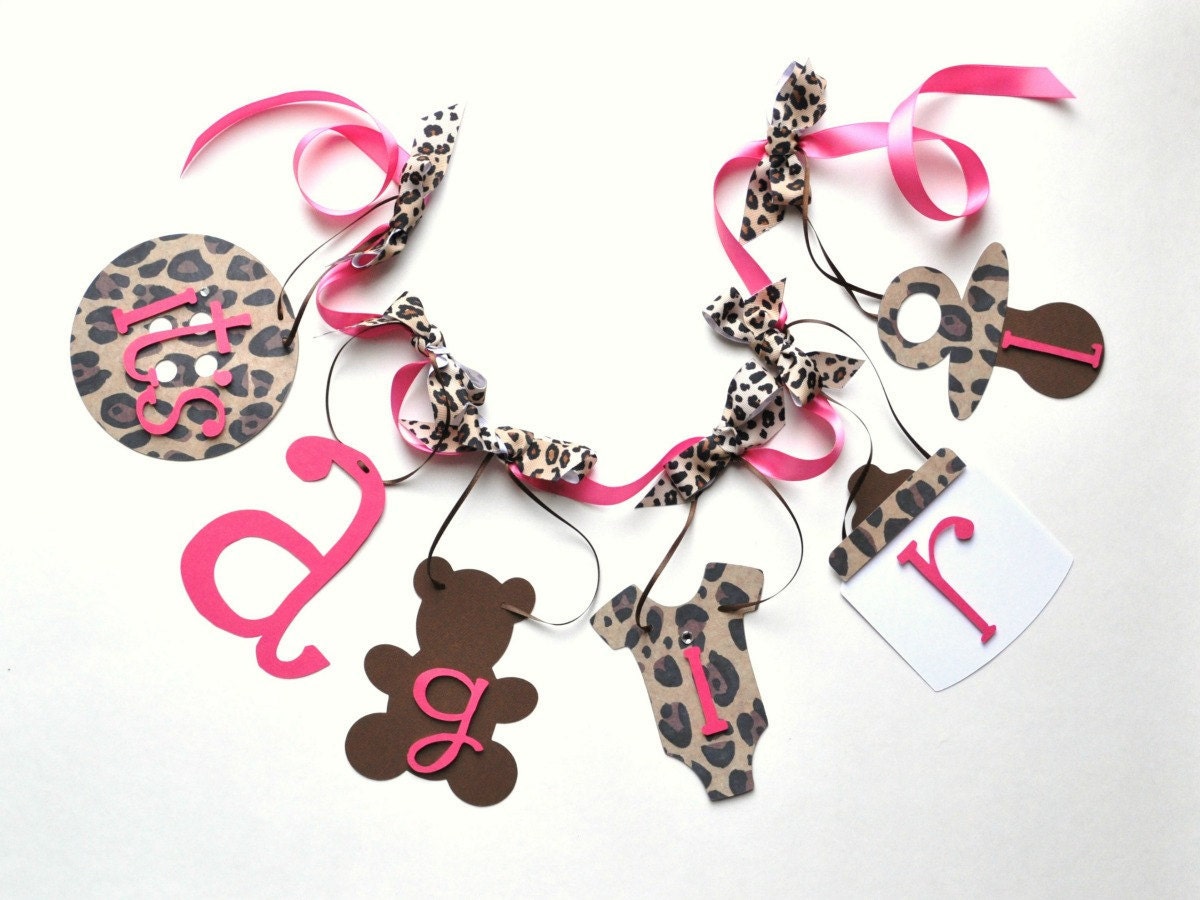 Leopard baby shower decorations cheetah pink and brown