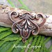3 Antique Copper Art Nouveau Connector Pendants