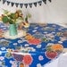 Oilcloth Tablecloth - Blue Mums