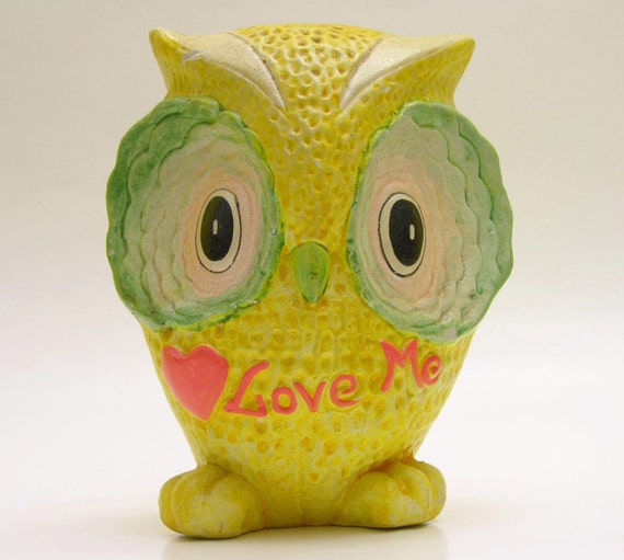 Vintage Coin Bank Owl Figurine by hootandeye on Etsy