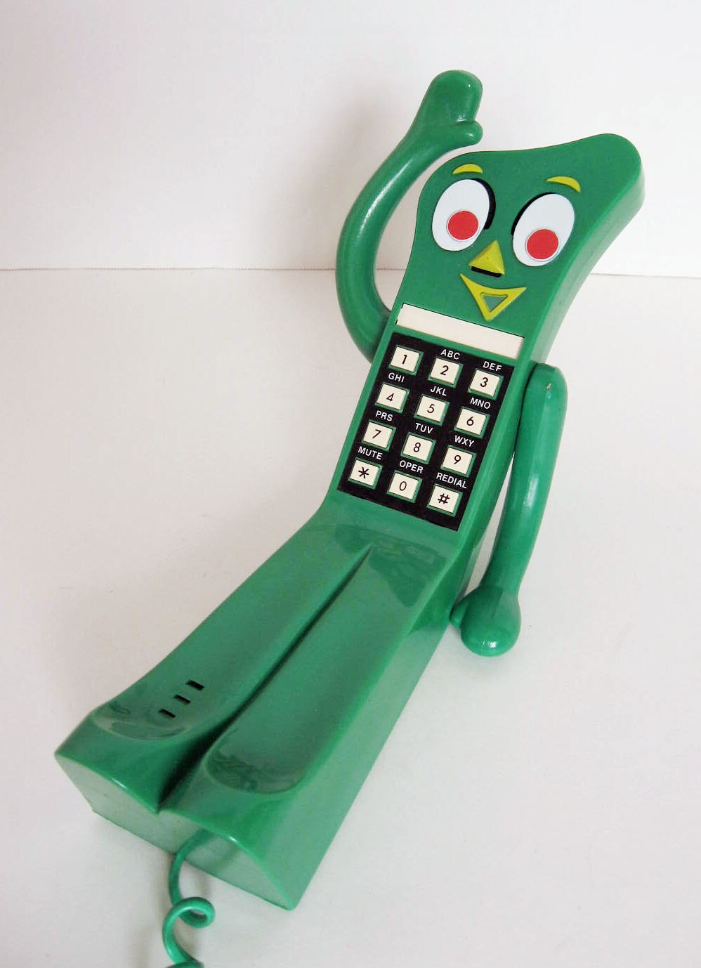 Retro Gumby Green Collectible touch tone Phone by hootandeye