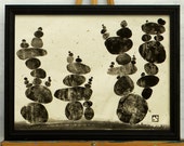 Original 18x12 Monoprint - Cairns Series LIII - Printed by Hand, OOAK, Large Format on Handmade Unryu Chiri Paper