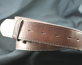 Brown Distressed Leather Belt Strap XS-XXL Handmade By Buckle It