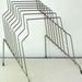 Mid Century Stepped Silver Wire Metal Paper Magazine Organizer Rack
