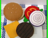 Wool Felt Play Food - Cheeseburger