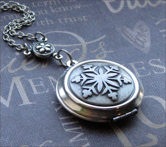 Snowflake Locket Silver Locket Lockets For by TheEnchantedLocket