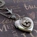 Silver Steampunk Heart Locket Necklace- Enchanted Birds and Bees - Handmade by TheEnchantedLocket